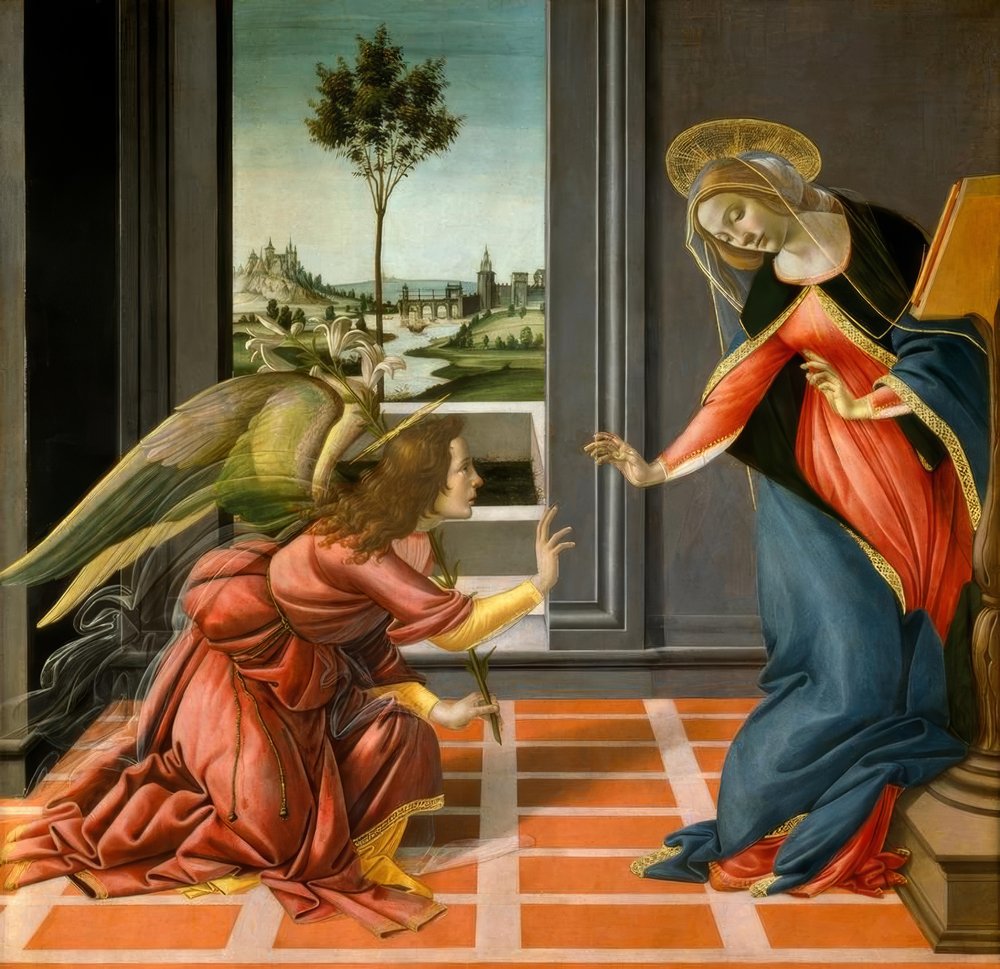 マリア像 受胎告知 石膏像 キリスト クリスマス マリアへの受胎告知 | Sandro Botticelli